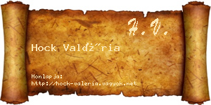 Hock Valéria névjegykártya